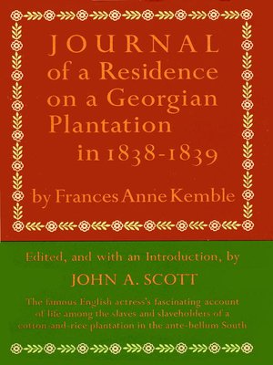 cover image of Journal of a Residence on a Georgian Plantation in 1838-1839